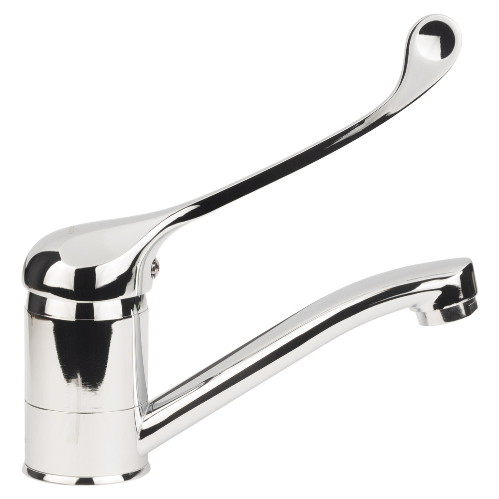 Змішувач для кухні Aquatica s12 медичний вилив прямий 150мм на шпильці Ø40 мм