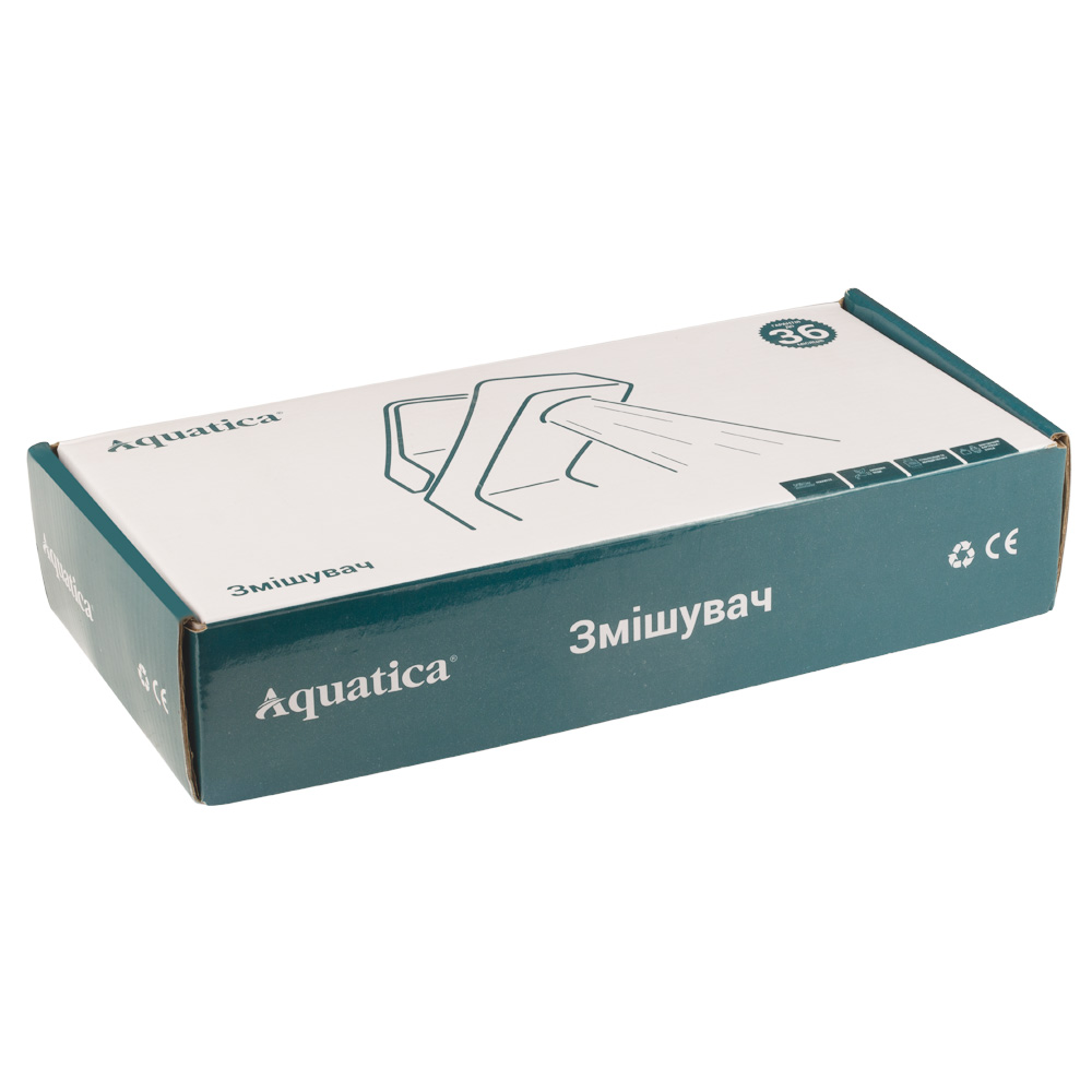 Змішувач для кухні Aquatica s12 медичний вилив прямий 250мм на шпильці Ø40 мм