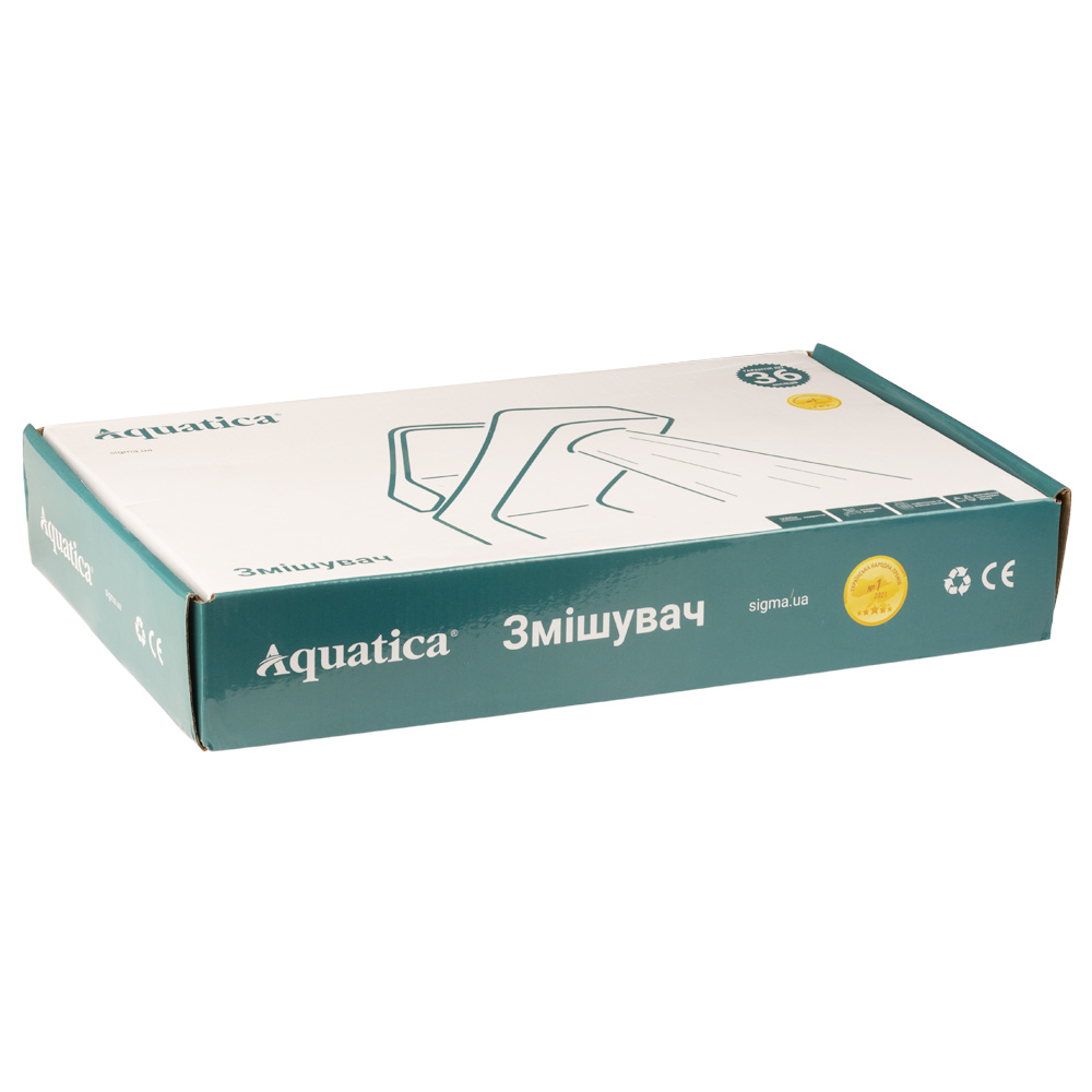Смеситель для кухни Aquatica s45 Ø40 излив высокий ухо на гайке