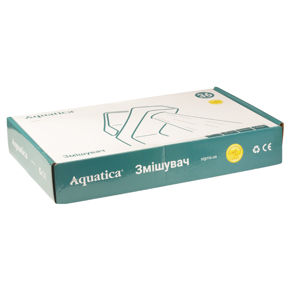 Змішувач для кухні Aquatica s55 високий вилив вухо на гайці Ø40 мм