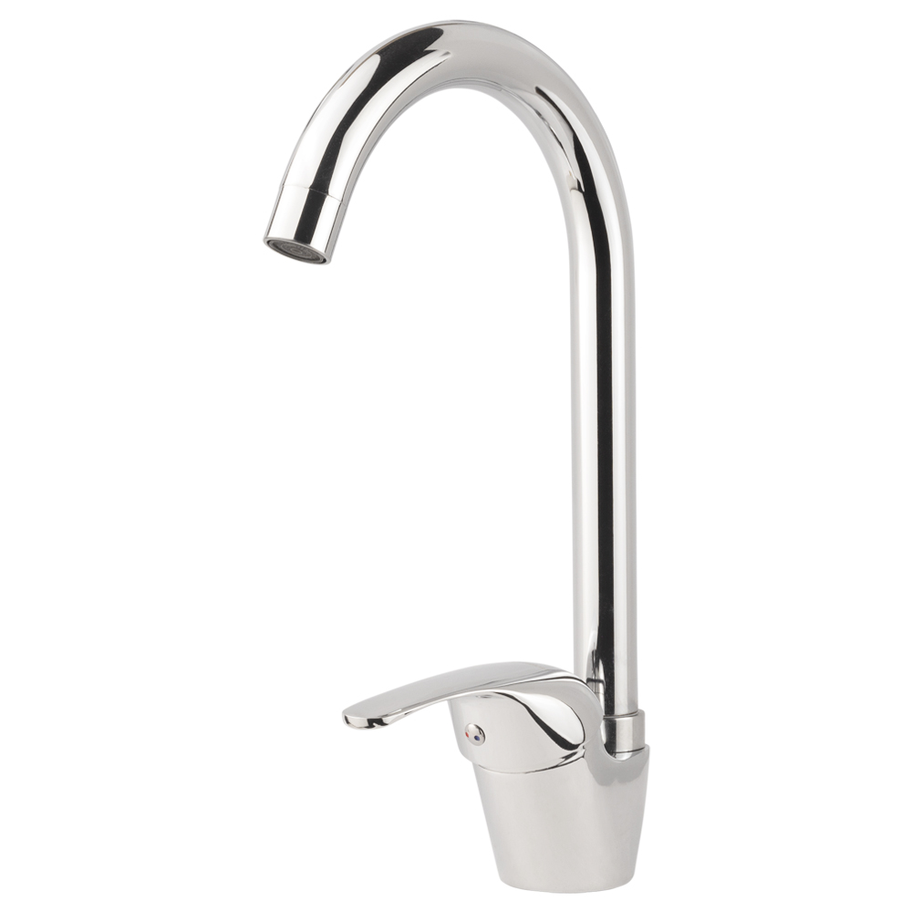 Змішувач для кухні Aquatica s55 високий вилив вухо на гайці Ø40 мм