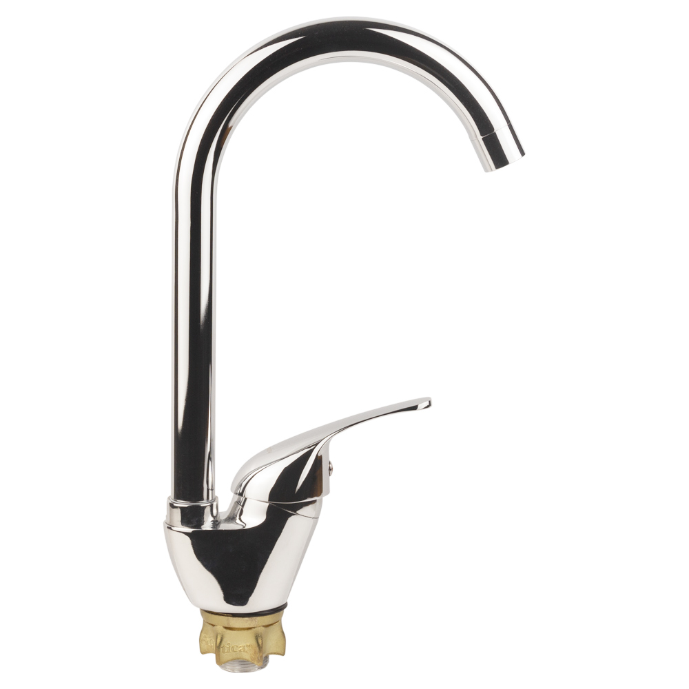 Змішувач для кухні Aquatica s55 високий вилив вухо на гайці Ø40 мм