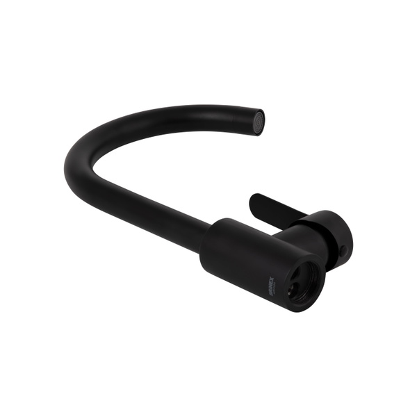 Змішувач для кухні Brinex Pure 015F U-образний Black Matt (BRIPUR015FBLM)
