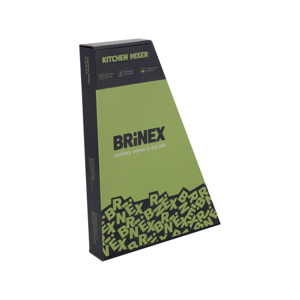 Змішувач для кухні Brinex Pure 015F U-образний Black Matt (BRIPUR015FBLM)