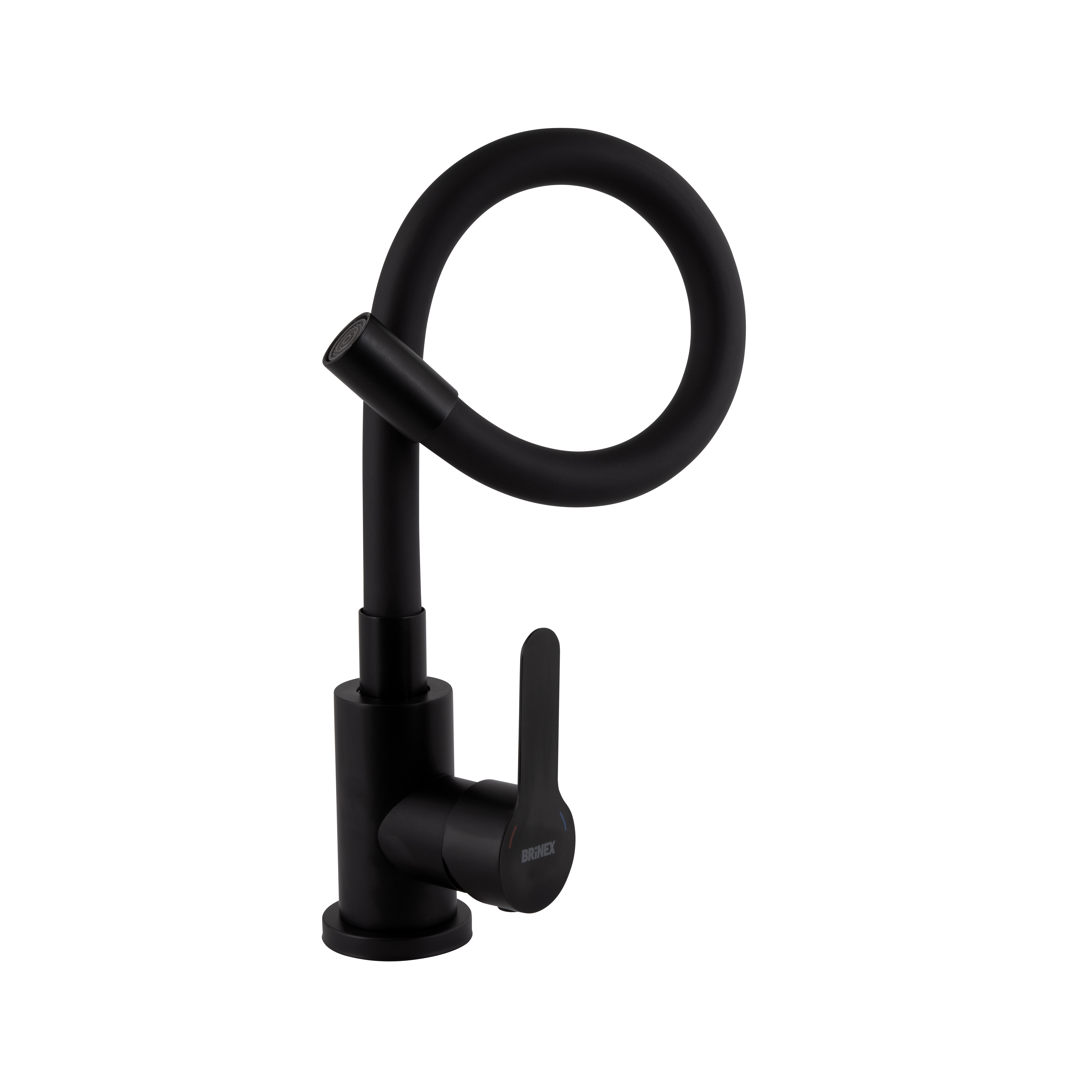 Змішувач для кухні Brinex Pure 015F3 з гнучким виливом Black Matt (BRIPUR015F3BLM)