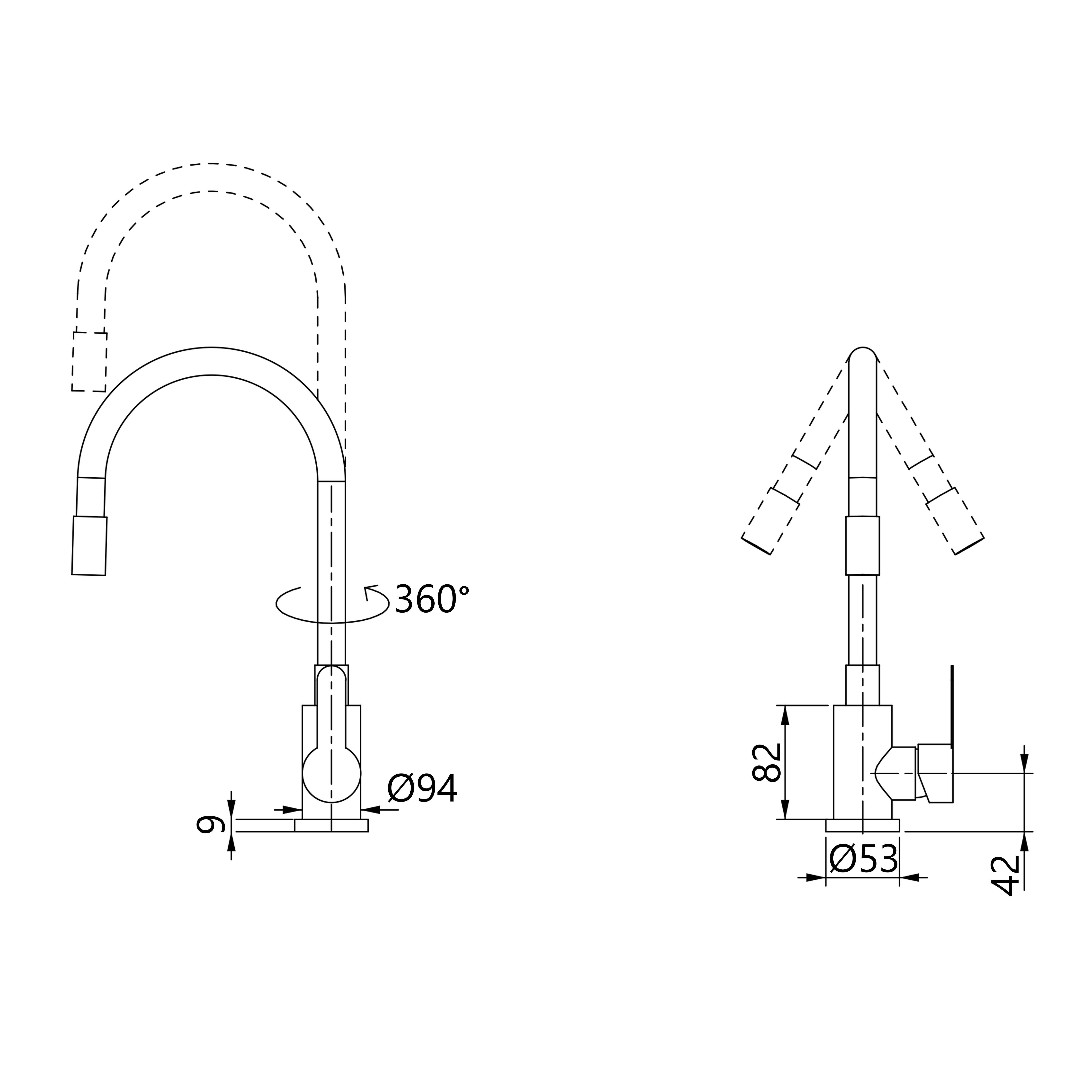 Змішувач для кухні Brinex Pure 015F3 з гнучким виливом Graphite/Grey (BRIPUR015F3GRG)
