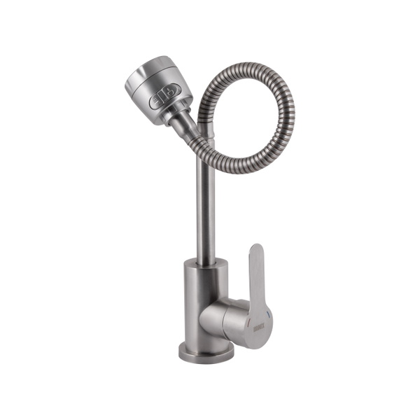 Змішувач для кухні Brinex Pure 015F41 з гнучким виливом Nickel (BRIPUR015F41NKL)