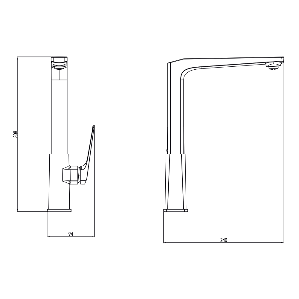 Змішувач для кухні Corso Bolsena на гайці Ø25 мм