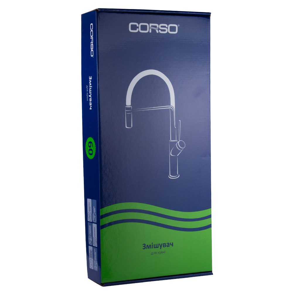 Змішувач для кухні Corso Lugano Ø25 J-вилив на гайці