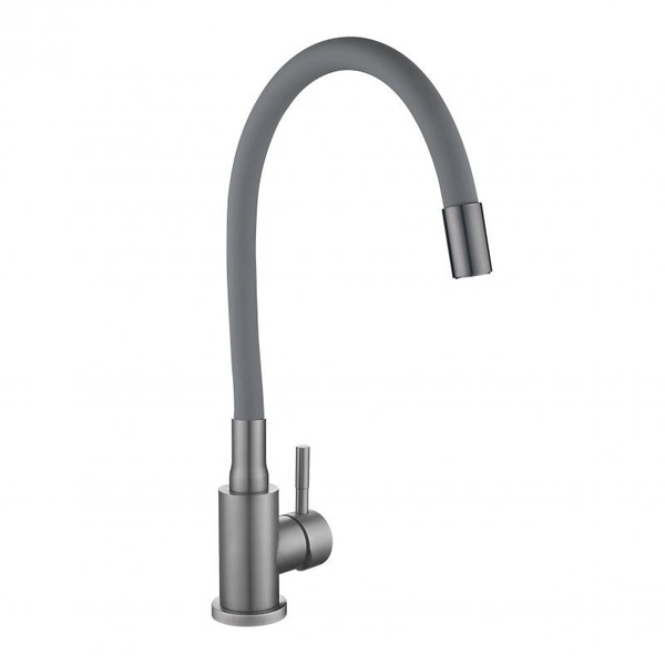 Змішувач для кухні Lidz Aria 015F3 (k35) з гнучким виливом Graphite/Grey (LDARI015F3GGRP49565)