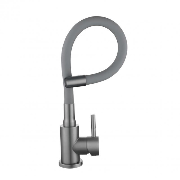 Змішувач для кухні Lidz Aria 015F3 (k35) з гнучким виливом Graphite/Grey (LDARI015F3GGRP49565)