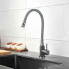 Змішувач для кухні Lidz Aria 015F3 (k35) з гнучким виливом Graphite/Grey (LDARI015F3GGRP49565)