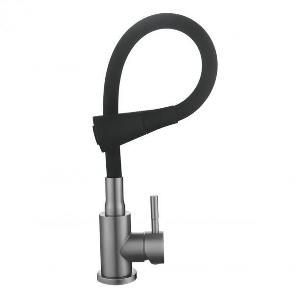 Змішувач для кухні Lidz Aria 015F31 (k35) з гнучким виливом Graphite/Black (LDARI015F31BGRP49566)