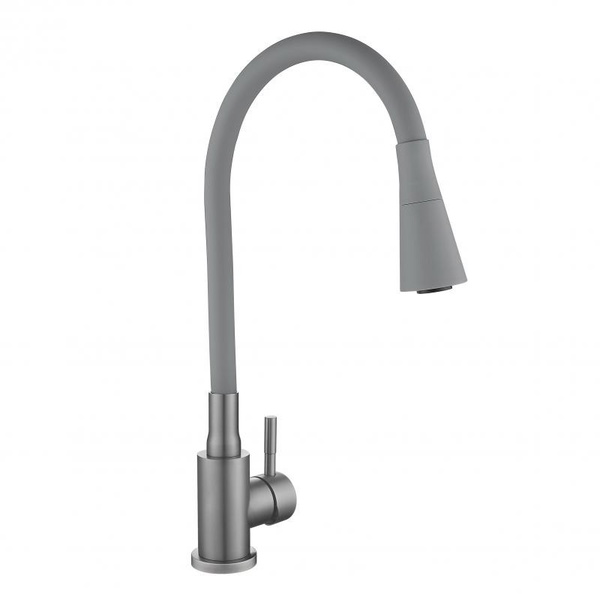 Змішувач для кухні Lidz Aria 015F31 (k35) з гнучким виливом Graphite/Grey (LDARI015F31GGRP49567)