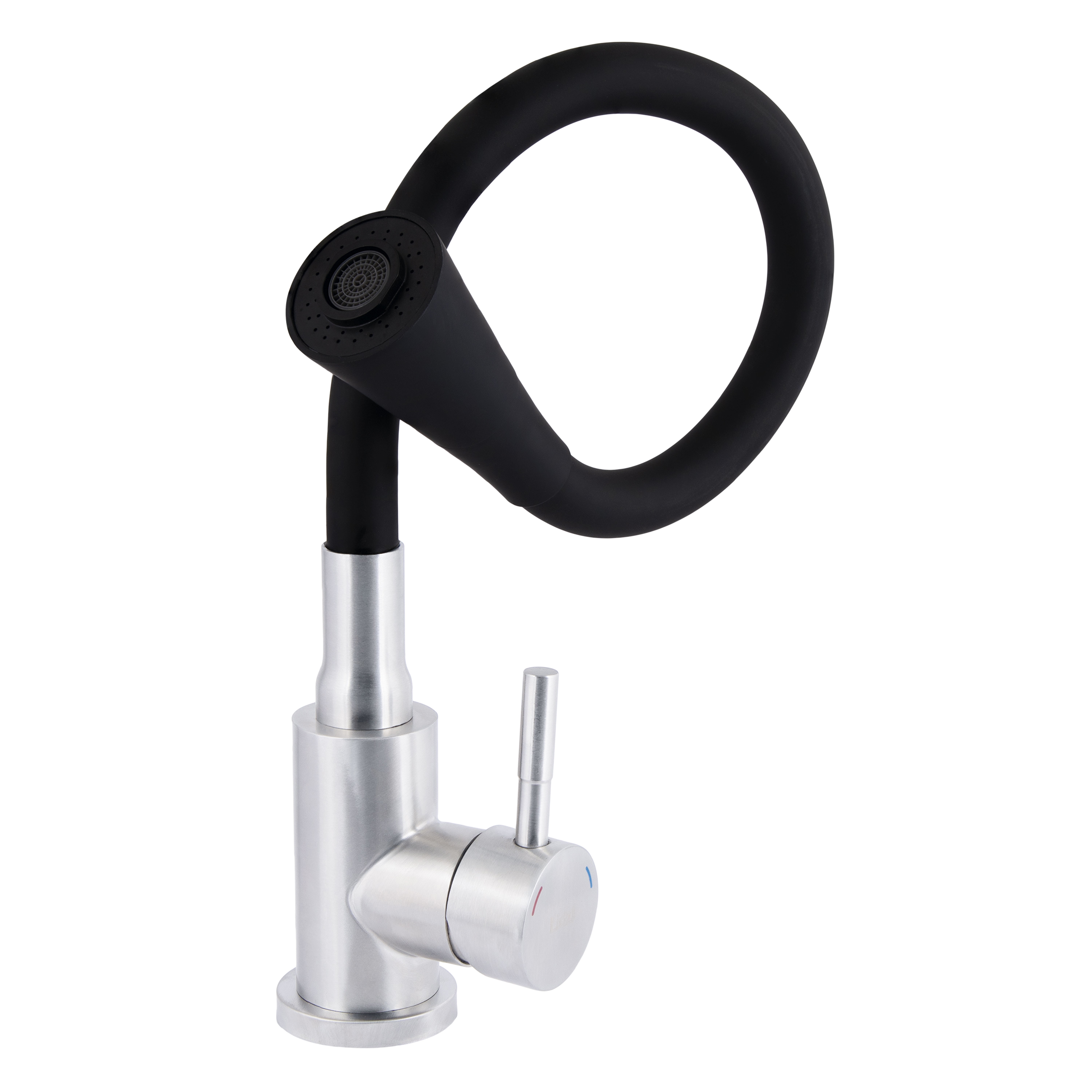 Змішувач для кухні Lidz Aria 015F31 з гнучким виливом (k35) Black / Nickel (LDARI015F31BNK31872)