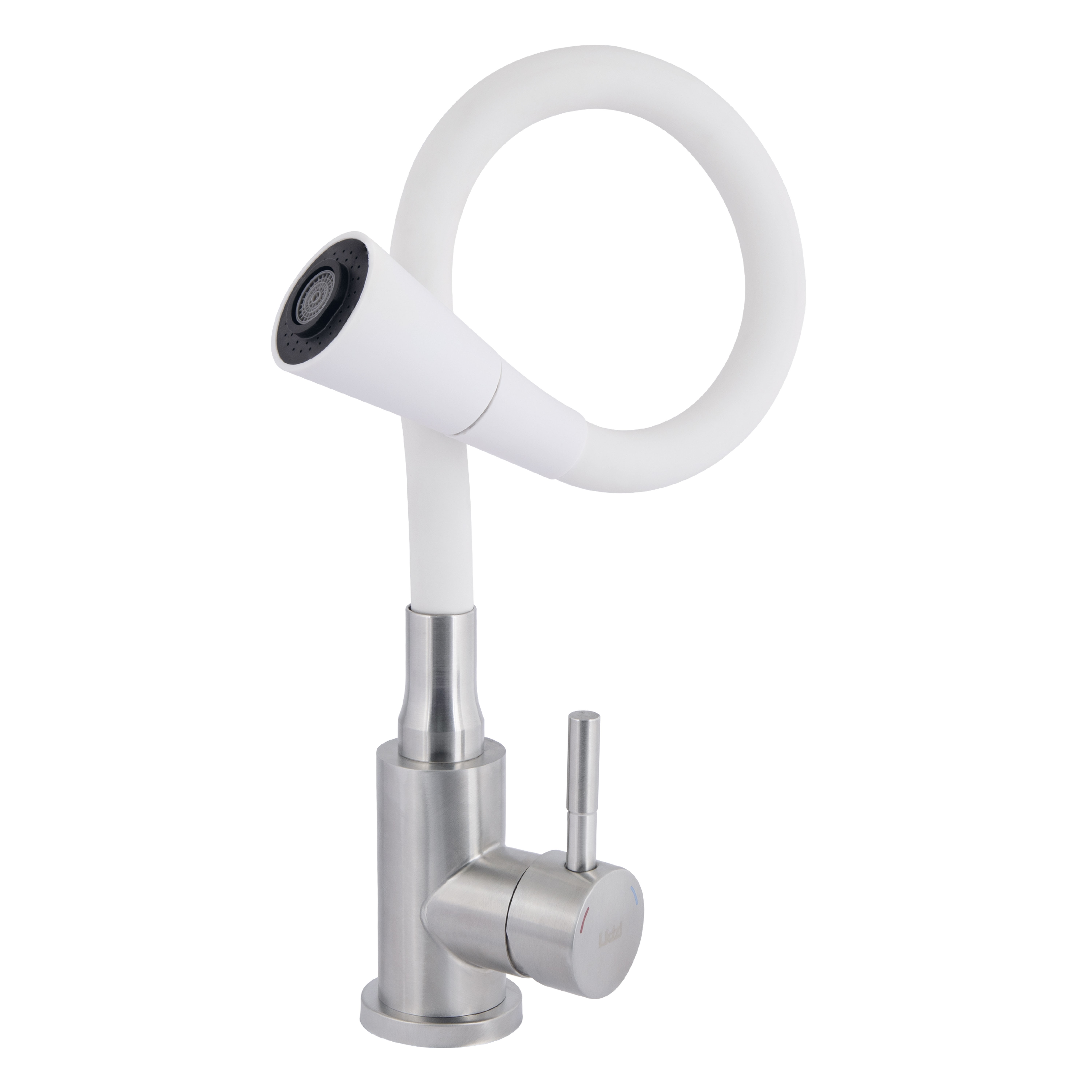 Змішувач для кухні Lidz Aria 015F31 з гнучким виливом (k35) White / Nickel (LDARI015F31WNK36981)