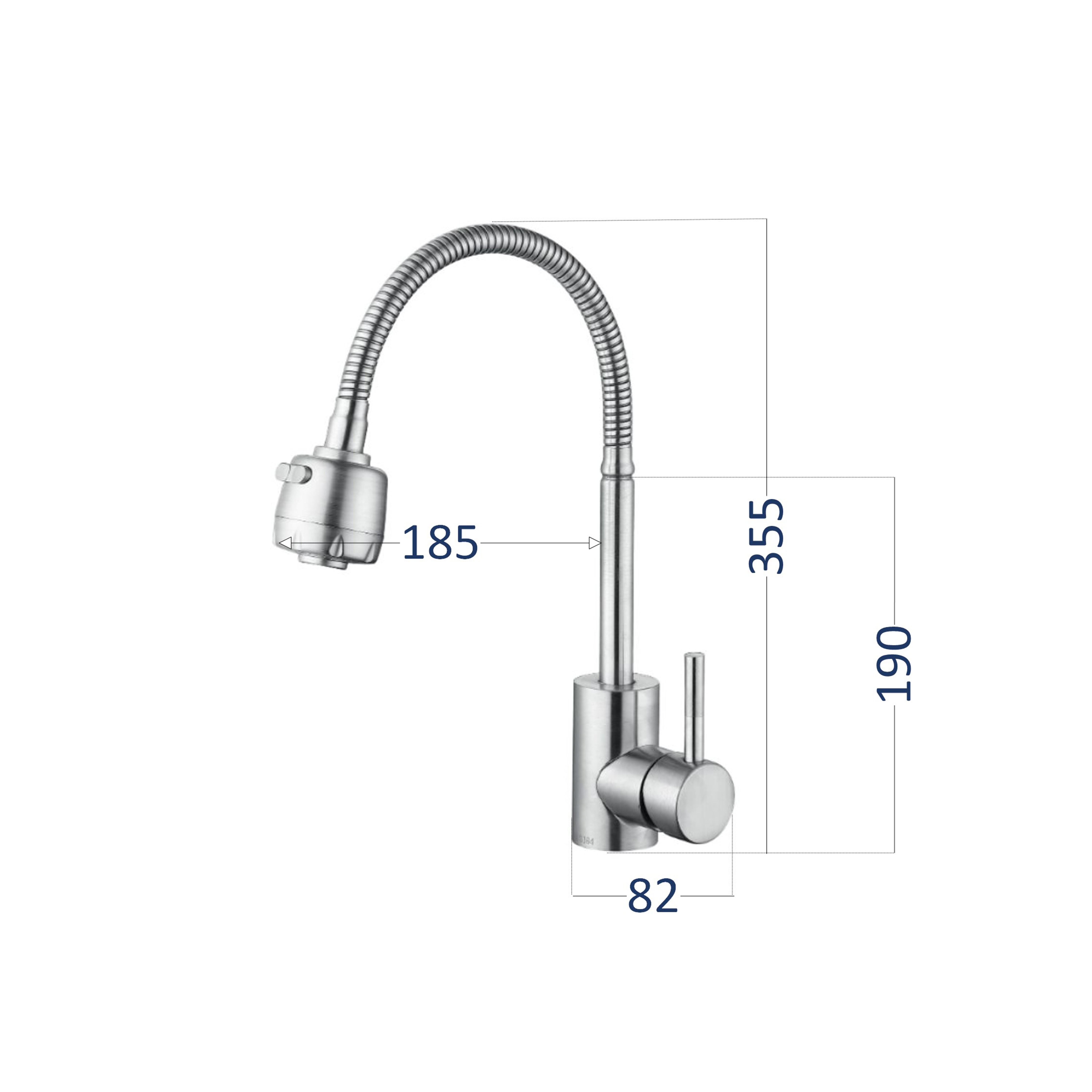 Змішувач для кухні Lidz Aria 015F41 з гнучким виливом (k35) Nickel (LDARI015F41NKS45306)