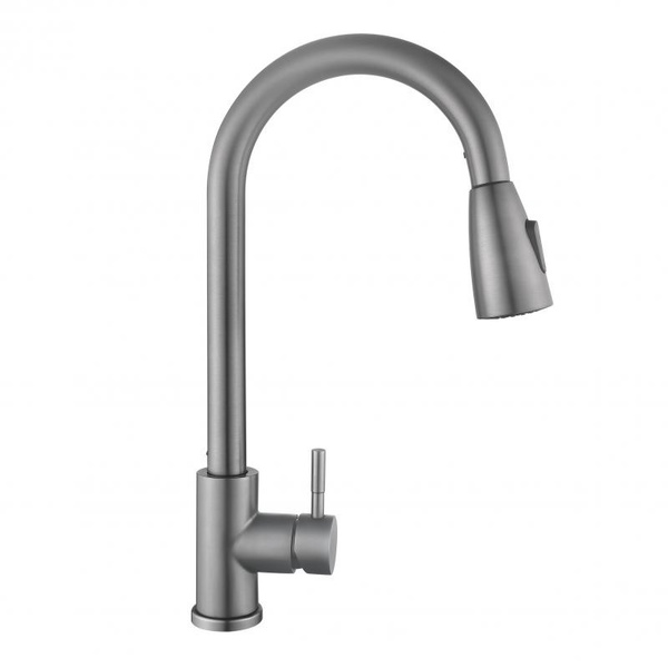 Змішувач для кухні Lidz Aria 015FL (k35) з висувним виливом Graphite (LDARI015FLGRP49560)