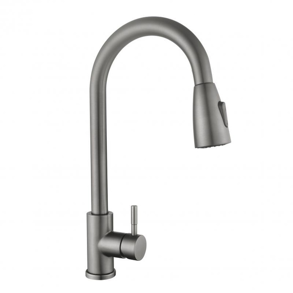 Змішувач для кухні Lidz Aria 015FL (k35) з висувним виливом Graphite (LDARI015FLGRP49560)