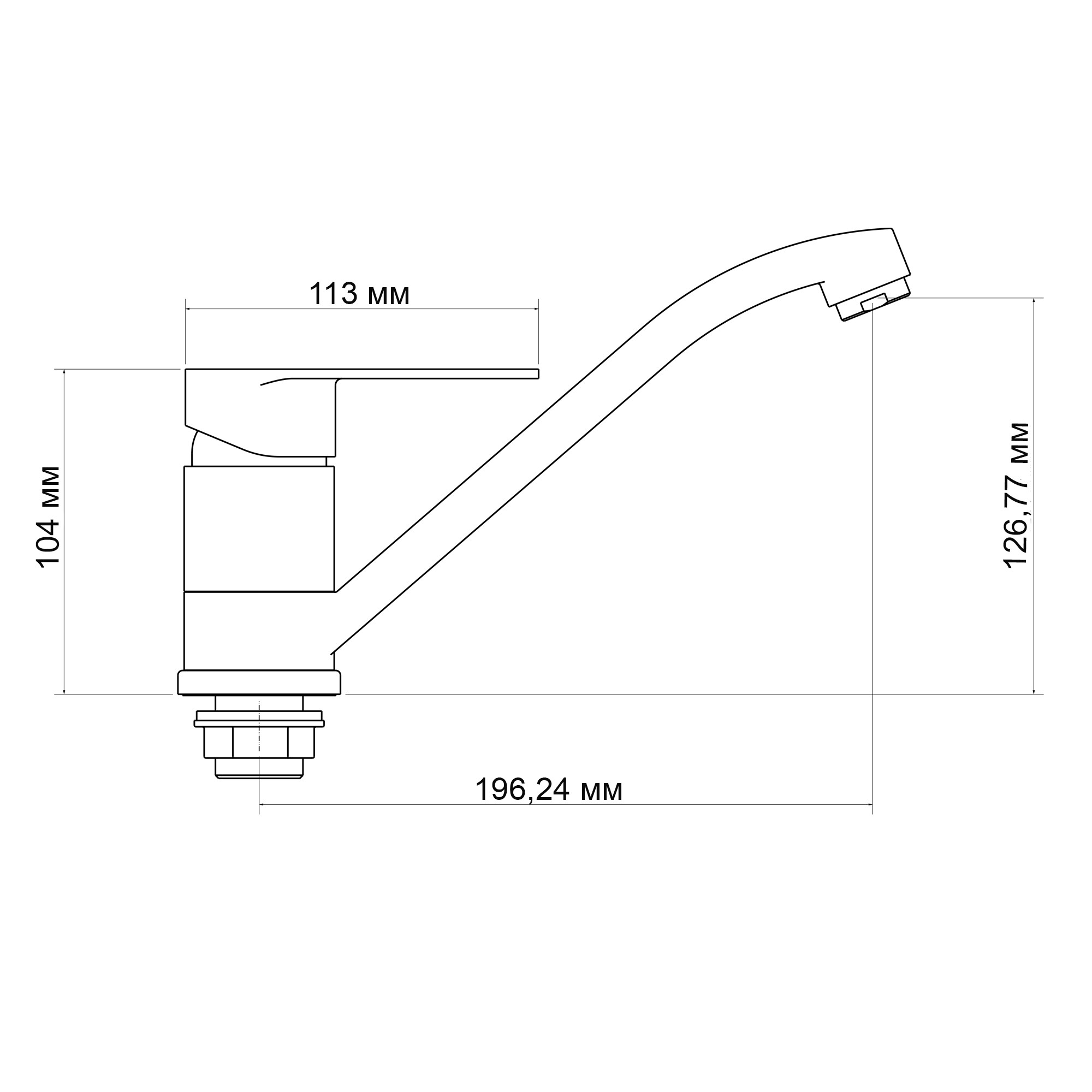 Змішувач для кухні Lidz Tani 003 (k40) Chrome (LDTAN003CRM44968)