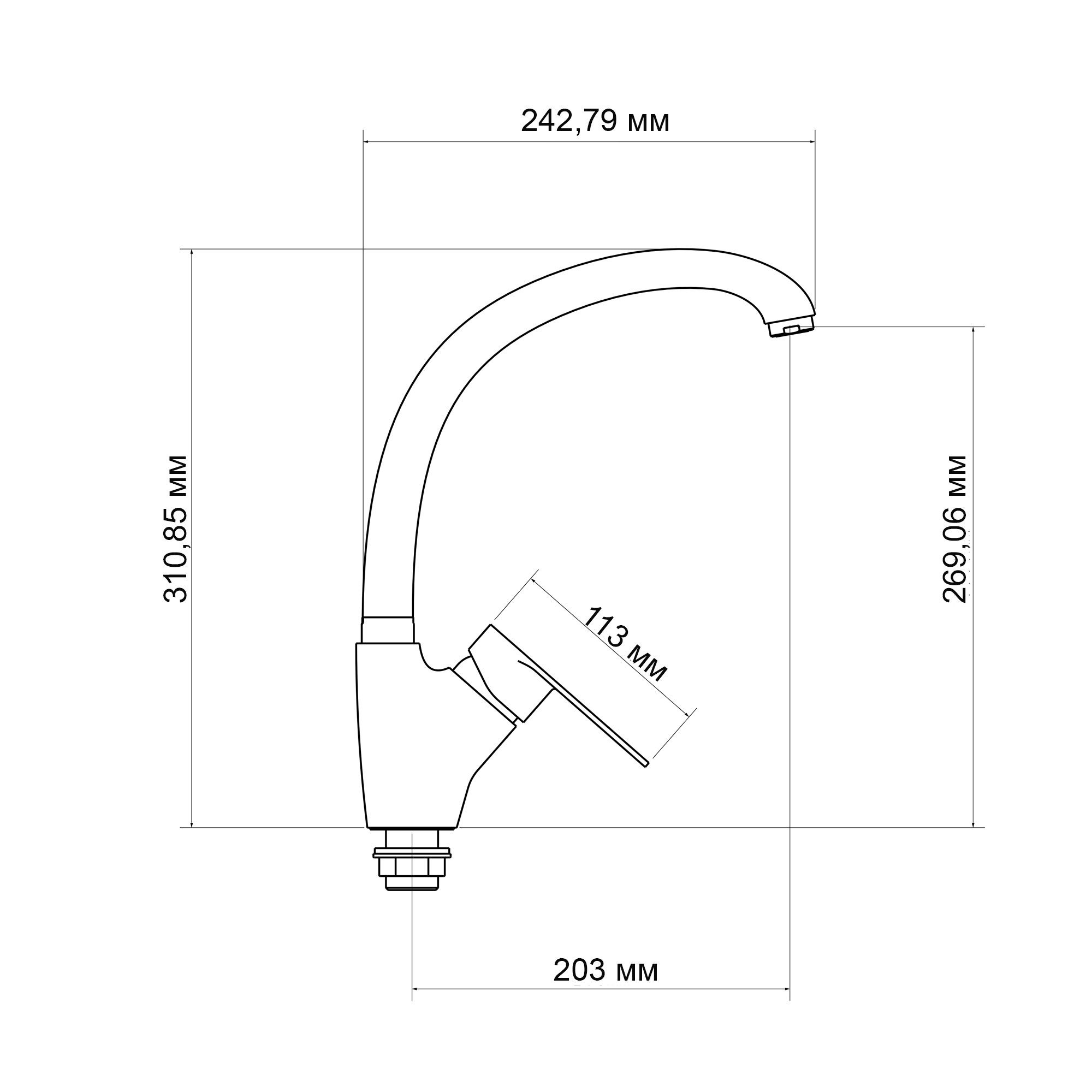 Змішувач для кухні Lidz Tani 007F (k40) Chrome (LDTAN007FCRM44970)