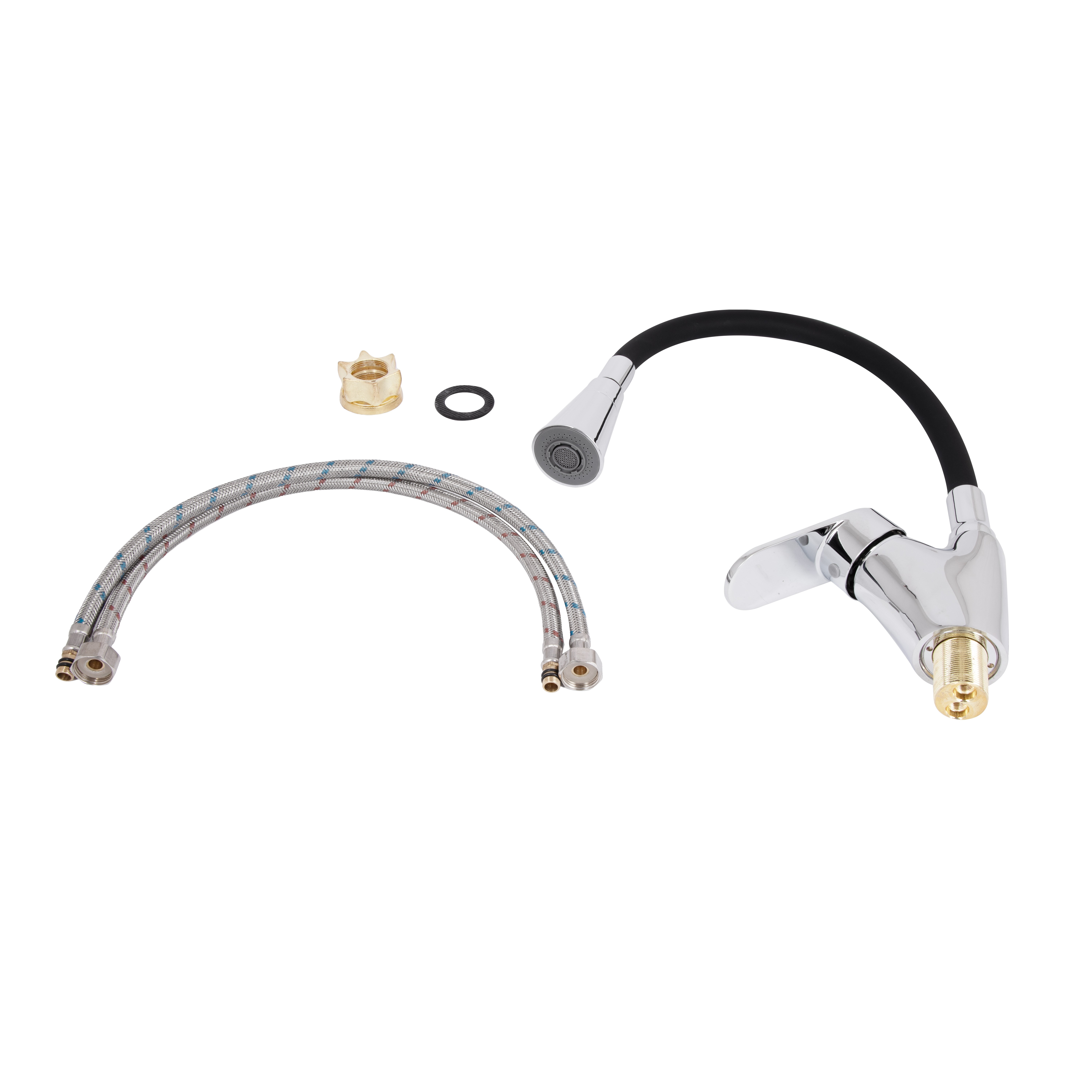 Змішувач для кухні Lidz Tani 007F3 з гнучким виливом (k40) Chrome/Black (LDTAN007F3BCR37649)