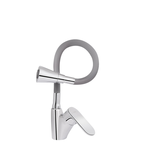Змішувач для кухні Lidz Tani 007F3 з гнучким виливом (k40) Chrome/Grey (LDTAN007F3GCR31869)