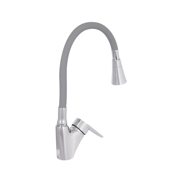 Змішувач для кухні Lidz Tani 007F3 з гнучким виливом (k40) Chrome/Grey (LDTAN007F3GCR31869)