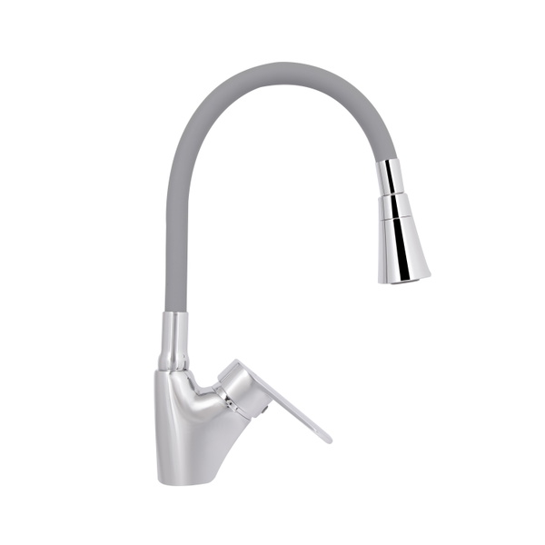 Змішувач для кухні Lidz Tani 007F3 з гнучким виливом (k40) Chrome/Grey (LDTAN007F3GCR31869)