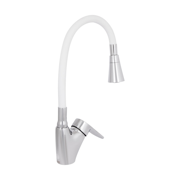 Змішувач для кухні Lidz Tani 007F3 з гнучким виливом (k40) Chrome/White (LDTAN007F3WCR40423)