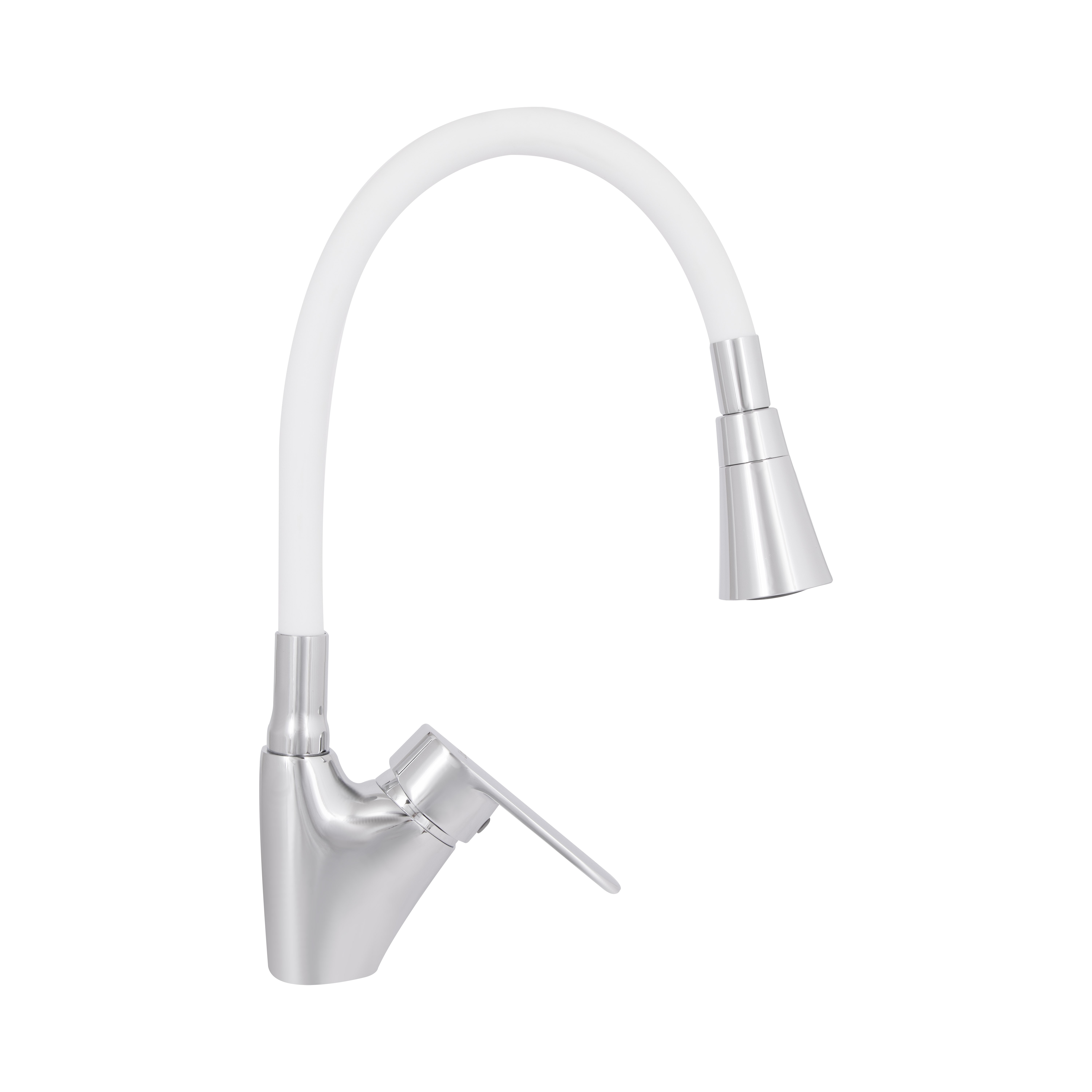 Змішувач для кухні Lidz Tani 007F3 з гнучким виливом (k40) Chrome/White (LDTAN007F3WCR40423)