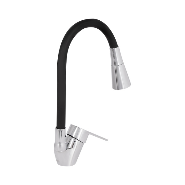 Змішувач для кухні Lidz Tani 008F3 з гнучким виливом (k40) Chrome/Black (LDTAN008F3BCR39484)