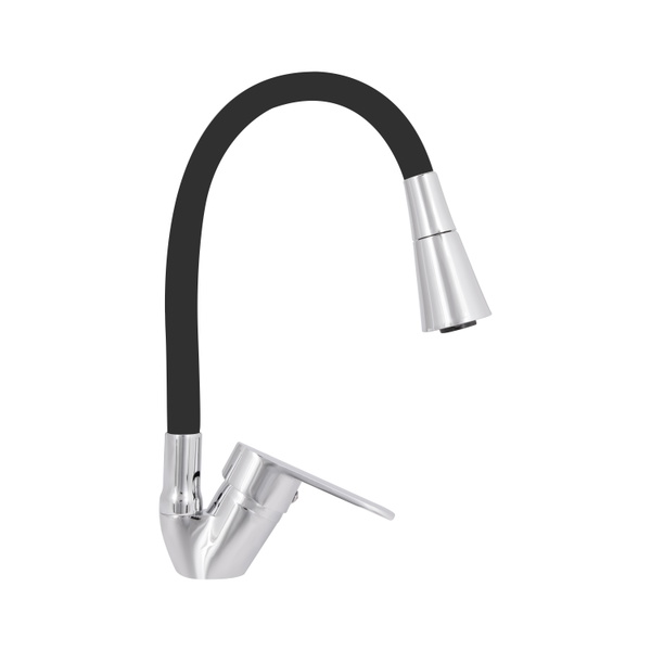 Змішувач для кухні Lidz Tani 008F3 з гнучким виливом (k40) Chrome/Black (LDTAN008F3BCR39484)