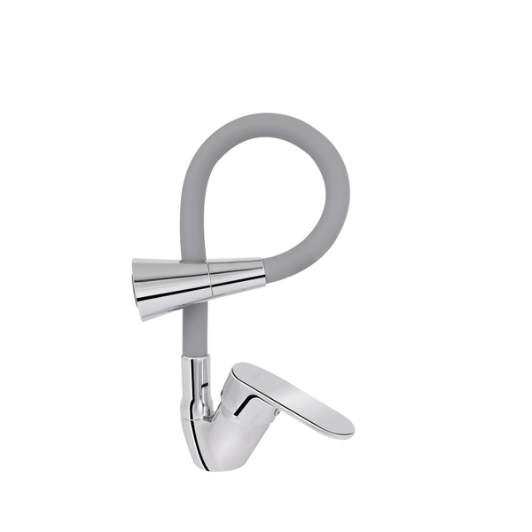 Змішувач для кухні Lidz Tani 008F3 з гнучким виливом (k40) Chrome/Grey (LDTAN008F3GCR39507)