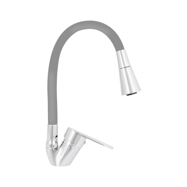 Змішувач для кухні Lidz Tani 008F3 з гнучким виливом (k40) Chrome/Grey (LDTAN008F3GCR39507)