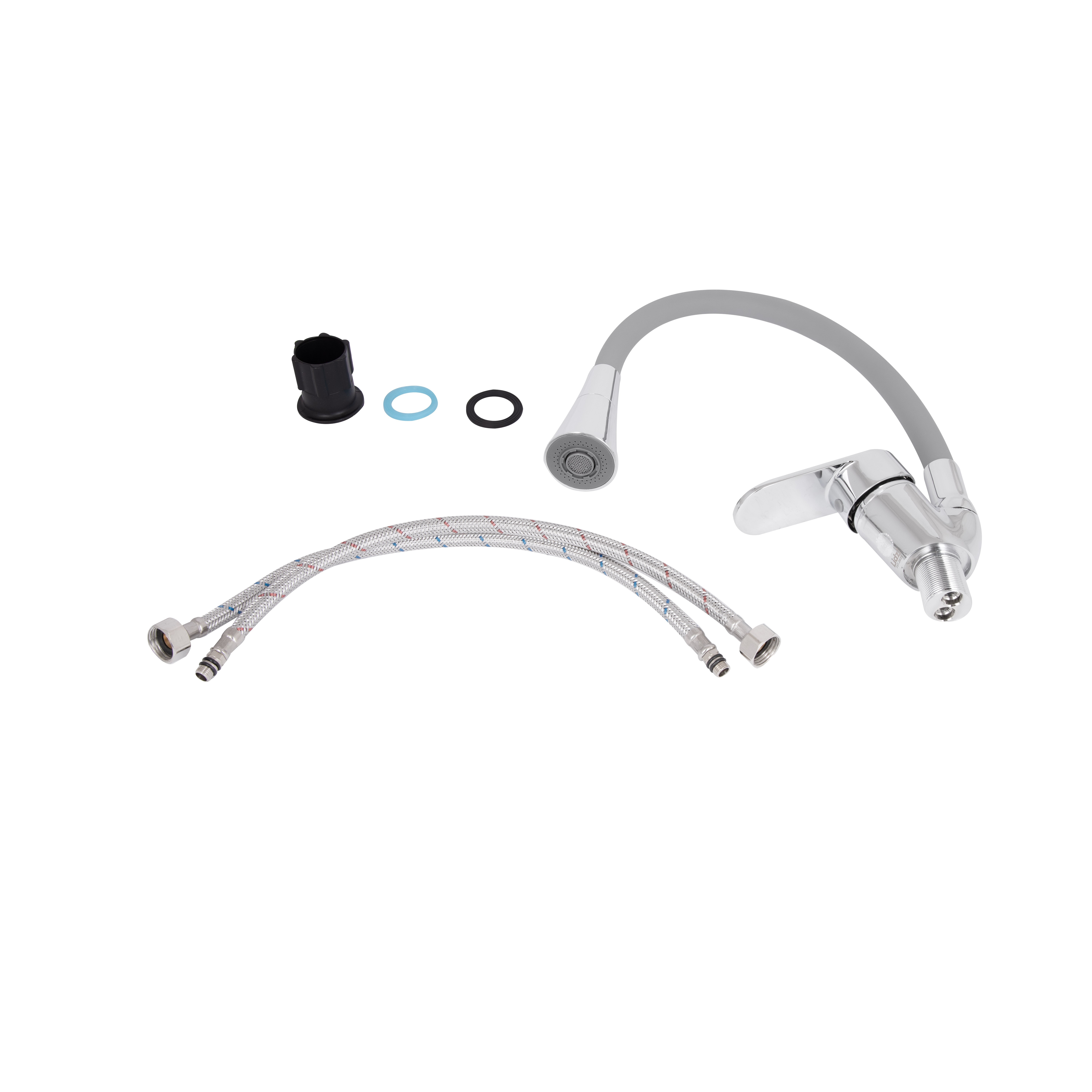Змішувач для кухні Lidz Tani 008F3 з гнучким виливом (k40) Chrome/Grey (LDTAN008F3GCR39507)