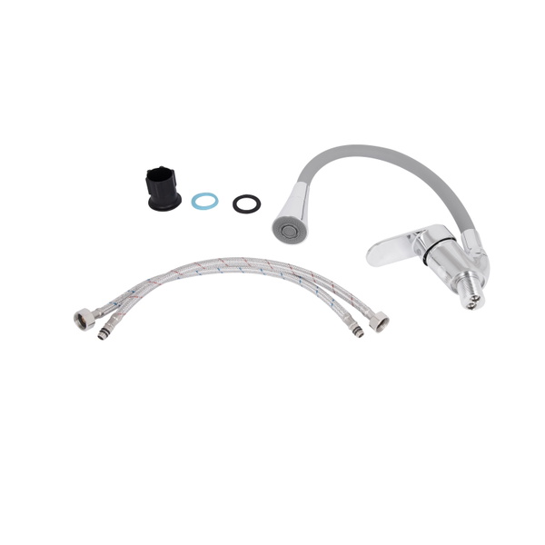 Змішувач для кухні Lidz Tani 008F3 з гнучким виливом (k40) Chrome/Grey (LDTAN008F3GCR39507)