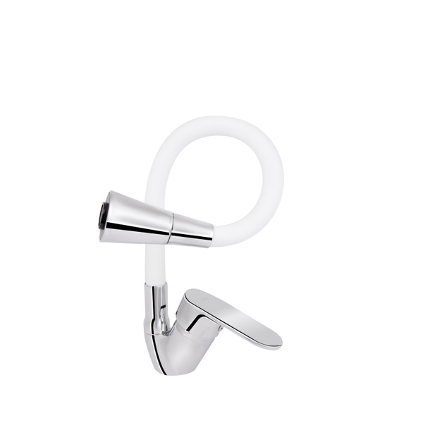 Змішувач для кухні Lidz Tani 008F3 з гнучким виливом (k40) Chrome/White (LDTAN008F3WCR37037)