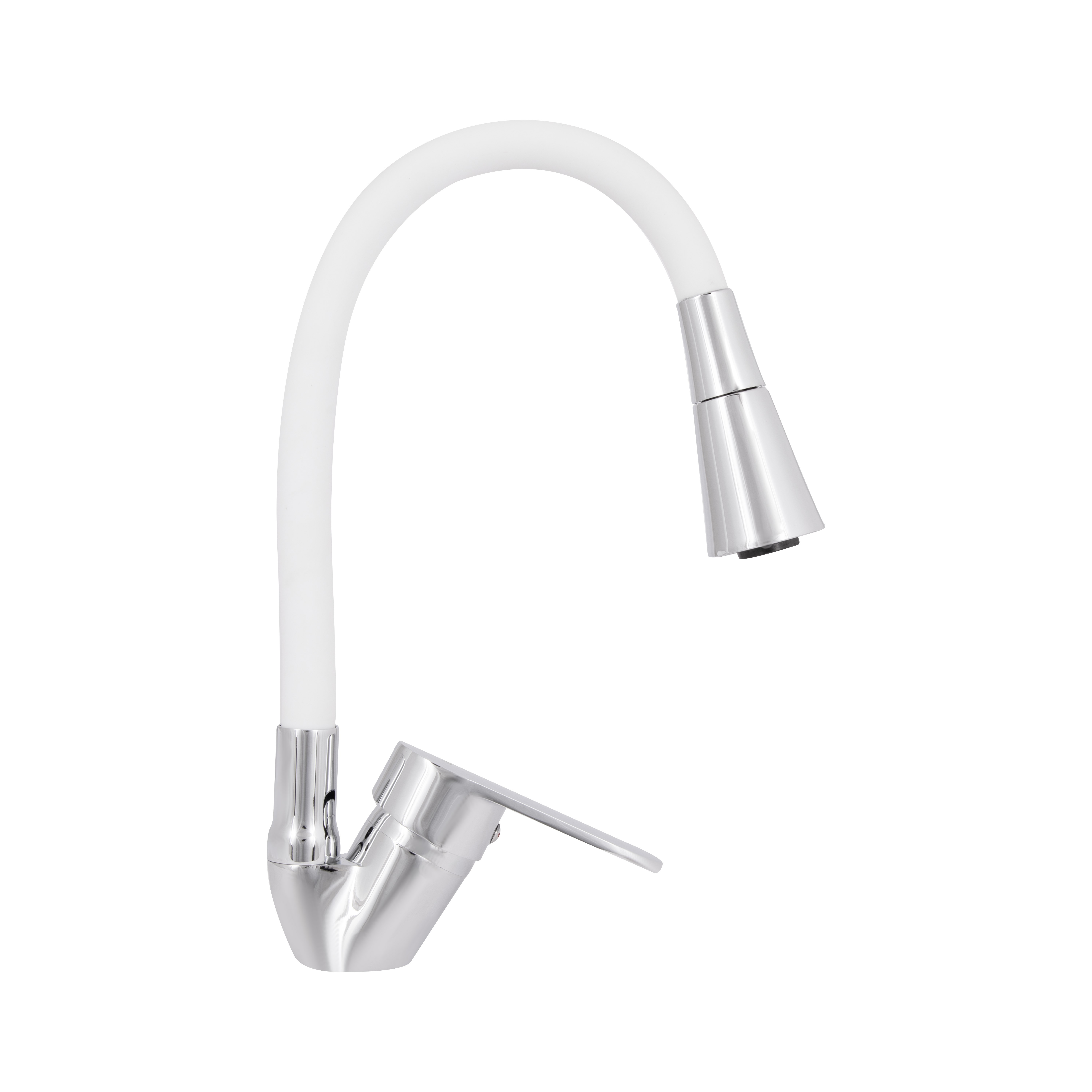 Змішувач для кухні Lidz Tani 008F3 з гнучким виливом (k40) Chrome/White (LDTAN008F3WCR37037)