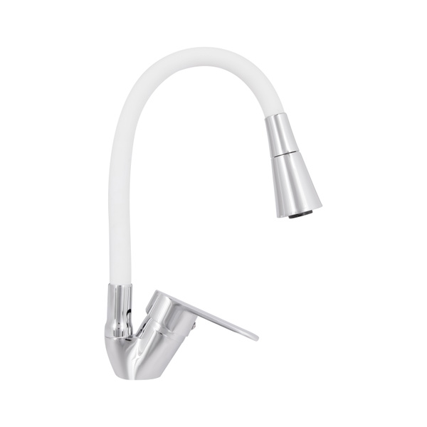 Змішувач для кухні Lidz Tani 008F3 з гнучким виливом (k40) Chrome/White (LDTAN008F3WCR37037)