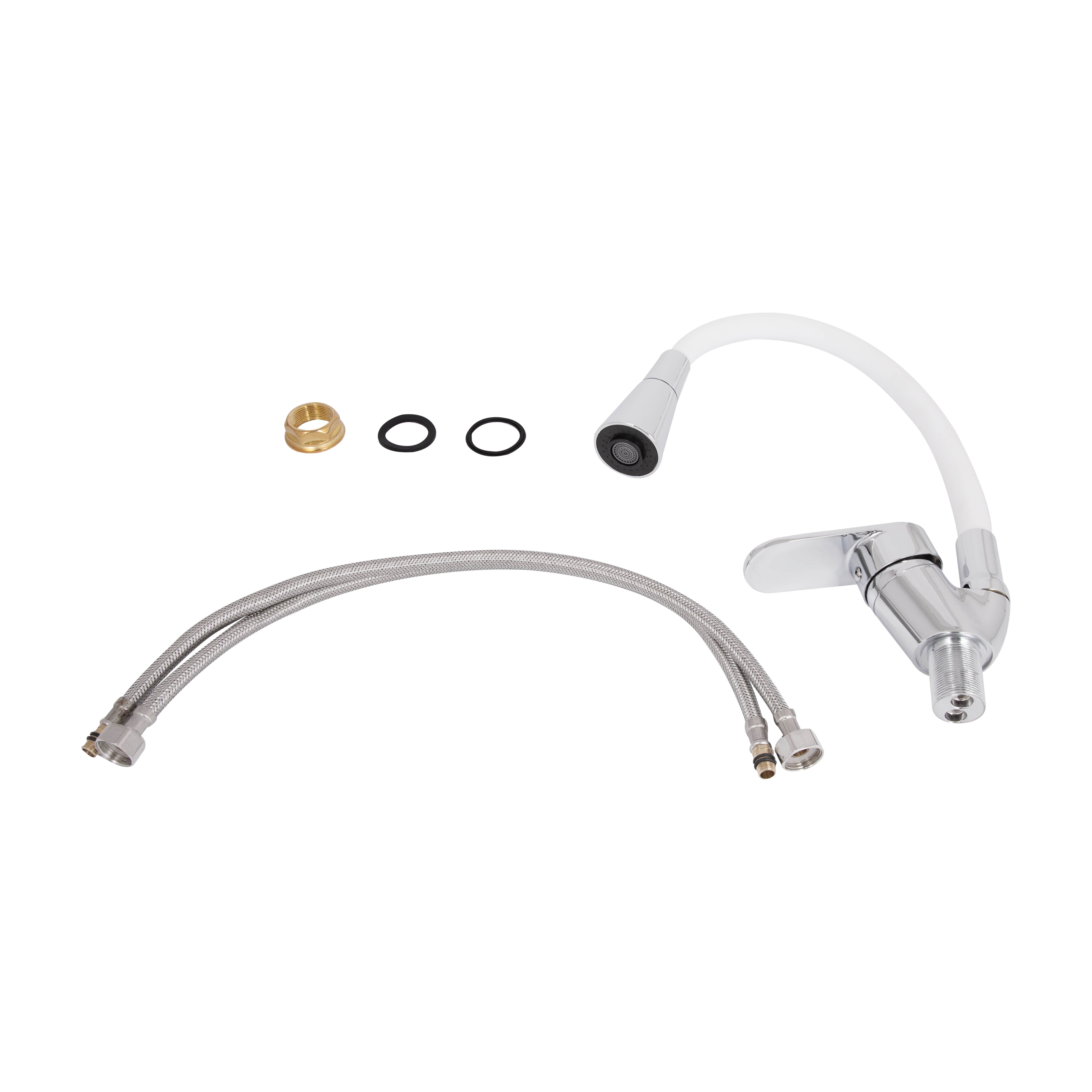 Змішувач для кухні Lidz Tani 008F3 з гнучким виливом (k40) Chrome/White (LDTAN008F3WCR37037)