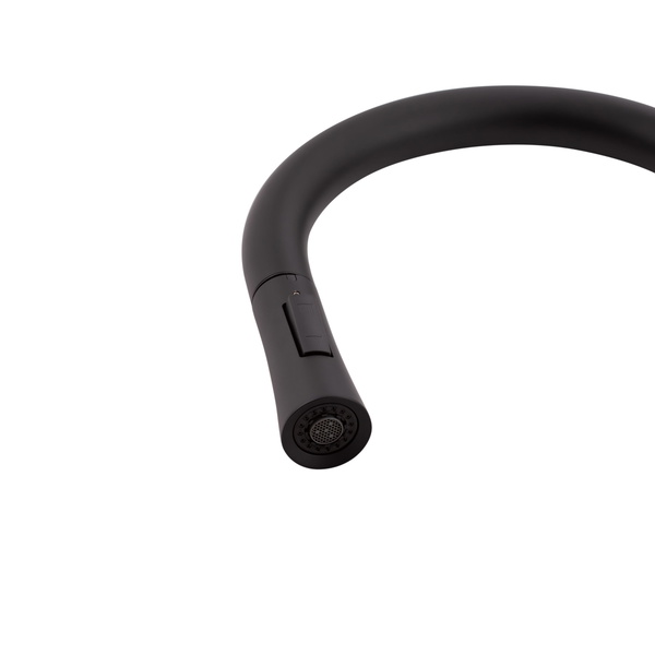 Змішувач для кухні Qtap Baruska з висувним виливом Black Matt (QTBAR9137103UB)