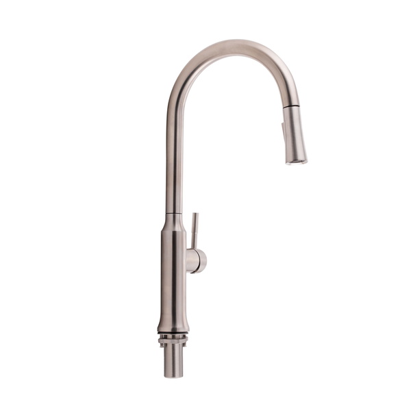 Змішувач для кухні Qtap Baruska з висувним виливом Brushed Nickel PVD (QTBAR9137103UN)