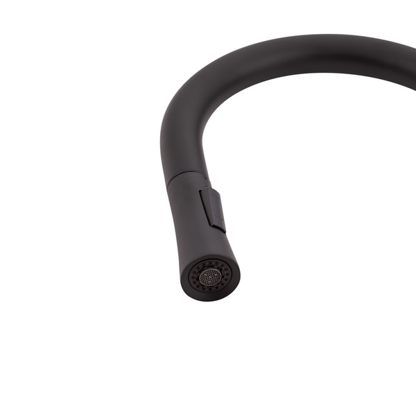 Змішувач для кухні Qtap Evicka з висувним виливом Black Matt (QTEVI9135103UB)