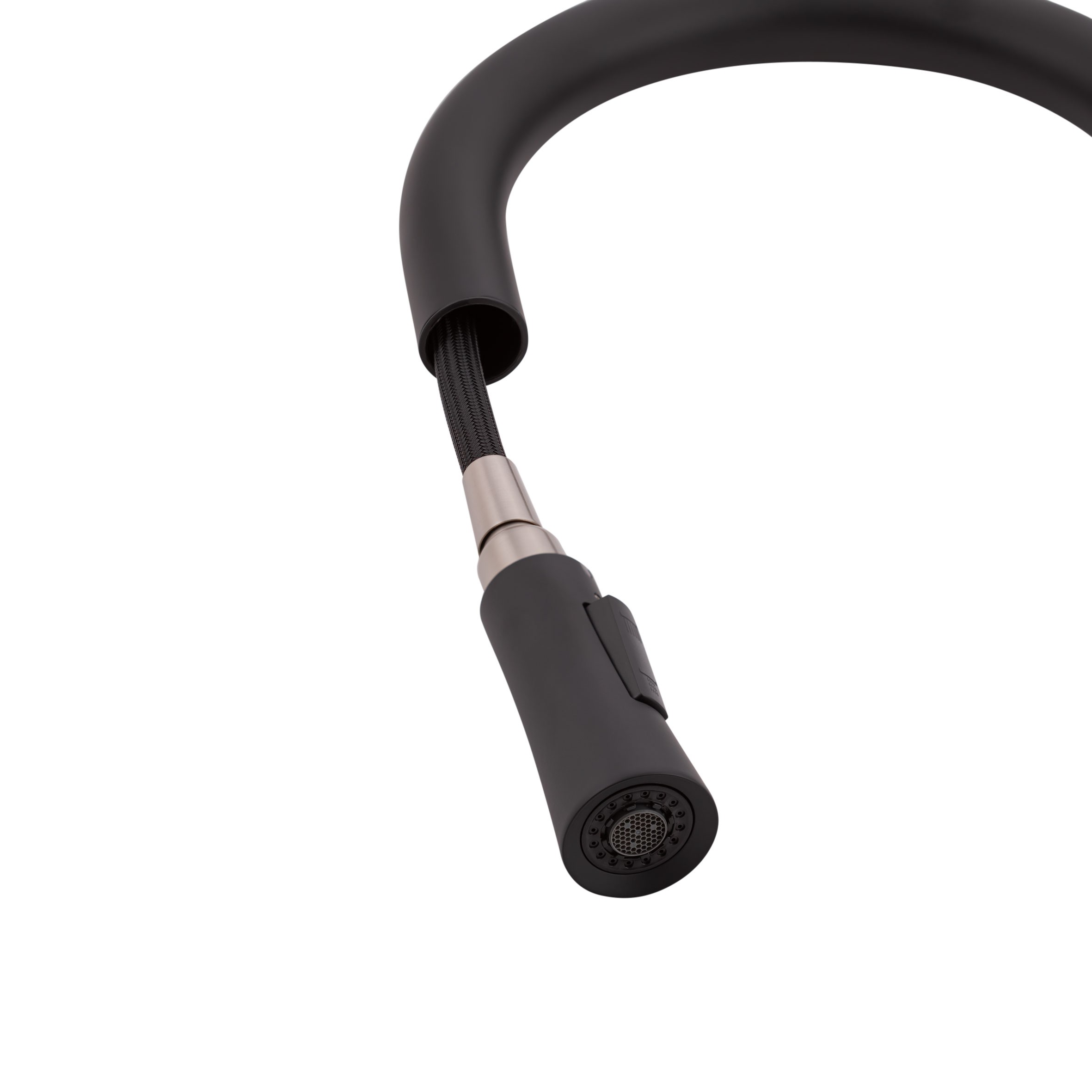 Змішувач для кухні Qtap Evicka з висувним виливом Black Matt (QTEVI9135103UB)