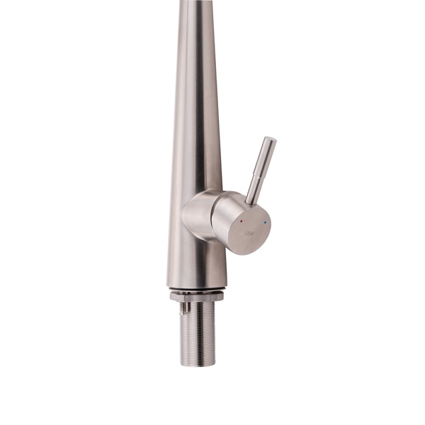 Змішувач для кухні Qtap Evicka з висувним виливом Brushed Nickel PVD (QTEVI91103UN)