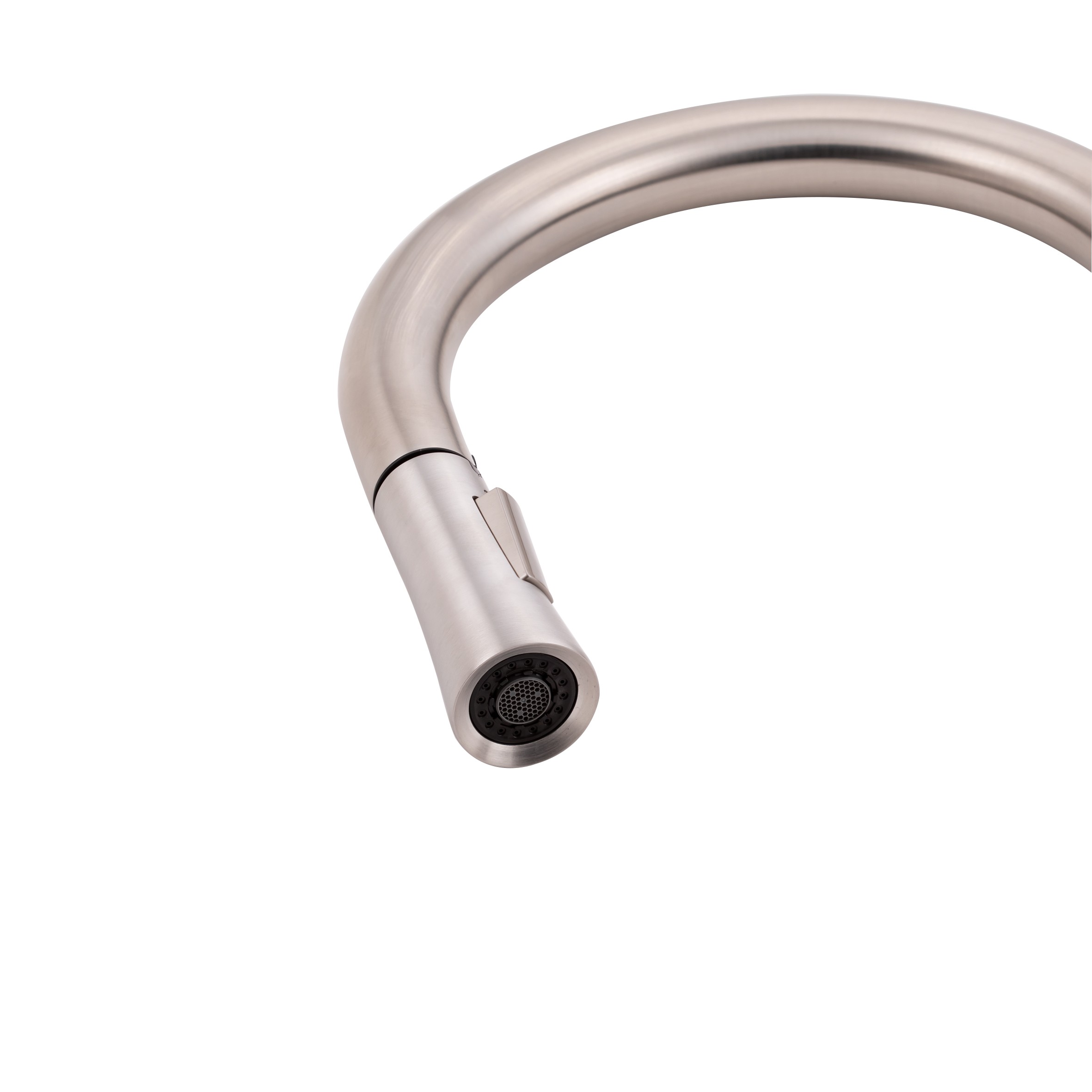Змішувач для кухні Qtap Evicka з висувним виливом Brushed Nickel PVD (QTEVI91103UN)