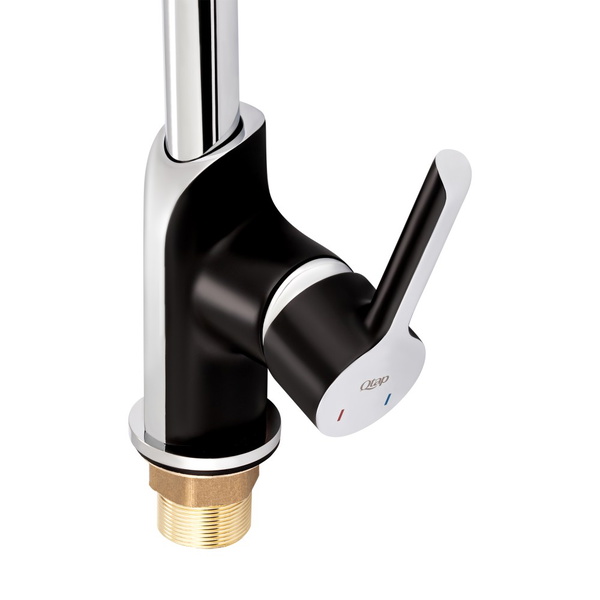 Змішувач для кухні Qtap Grand Chrome/Black (QTGRABCR007F)