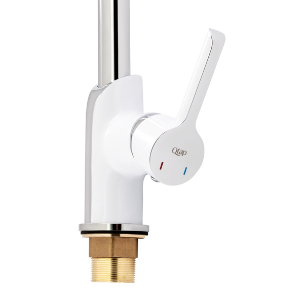 Смеситель для кухни Qtap Grand Chrome/White (QTGRAWCR007F)