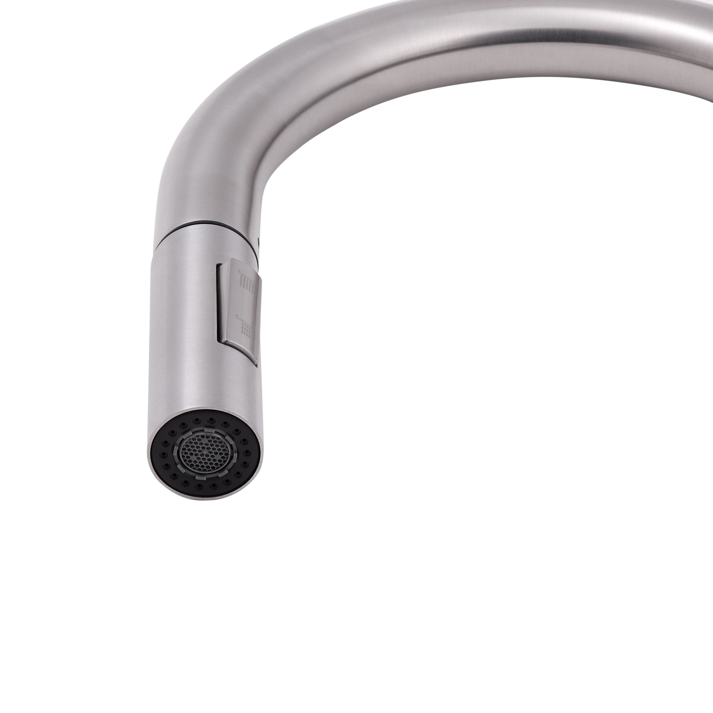 Змішувач для кухні Qtap Lenicka з висувним виливом Brushed Nickel PVD (QTLEN9138103UN)
